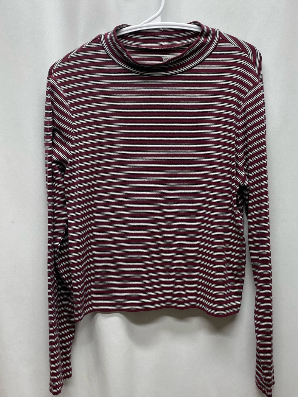 Levi's juniors womens size xl cropped striped long sleeve shirt top boho